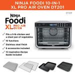 Ninja Air Fryer & Toaster Oven | Foodi Series, XL Pro Air Oven Kitchen Countertop Convection | 10-in-1 Functions | Fits a 5-lb Chicken & Sheet Pan of Vegetables | 1800 Watts | Stainless Steel | DT201