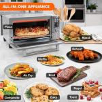 Nuwave Bravo Air Fryer Toaster Smart Oven, 10-in-1 Countertop Convection, 1800 Watts, 21-Qt Capacity, 50°-450°F Temp Controls, Top and Bottom Heater Adjustments 0%-100%, PFAS Free, Stainless Steel