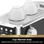 CHULUX Slim Espresso Machine with Milk Frother Steam Wand, 20 Bar Professional Italian Pump Espresso Coffee Machine for Home Cappuccino & Latte Maker, Black Stainless Steel