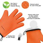 KITCHEN PERFECTION Silicone Smoker Oven Gloves -Extreme Heat Resistant BBQ Gloves -Handle Hot Food Right on Your Smoker Grill Fryer & Pit | Waterproof Oven Mitts |Superior Value Set+3 Bonuses