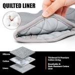 Rorecay 6pcs Oven Mitts and Pot Holders Sets for Kitchen, Extra Long Silicone Oven Gloves High Heat Resistant 500 Degrees Non-Slip Potholders Hot Pads for Baking Cooking, Grey