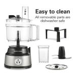 Hamilton Beach Food Processor & Vegetable Chopper for Slicing, Shredding, Mincing, and Puree, 10 Cups + Easy Clean Bowl Scraper, Black and Stainless Steel (70730)