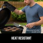 GORILLA GRIP BPA-Free Soft Silicone Oven Mitts, Heat Resistant and Waterproof Cooking Gloves, Thick Cotton Lining, Flexible Gripping, Kitchen Potholders Set, Holiday Baking Essentials, 12.5x8.3, Black