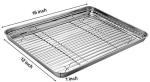 Stainless Steel Baking Sheet Tray Cooling Rack with Silicone Baking Mat Set, Cookie Pan with Cooling Rack, Set of 6 (2 Sheets + 2 Racks + 2 Mats), Size 16 x 12 x 1 Inch, Easy Clean