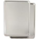 Commercial Quality Baking Sheet Pan Set, Natural Aluminum Cookie Sheet, Umite Chef Warp Resistant Baker's Half Sheet Pan, Large Thick Cookie Tray Pans for Baking, Roasting(2 Pack, 18X13In)