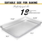 Commercial Quality Baking Sheet Pan Set, Natural Aluminum Cookie Sheet, Umite Chef Warp Resistant Baker's Half Sheet Pan, Large Thick Cookie Tray Pans for Baking, Roasting(2 Pack, 18X13In)