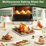 EWFEN Baking Set: Stainless Steel Sheet Pan with Cooling Rack & Silicone Mat Set, Multi-Size (3 Sheets + 3 Racks + 3 Mats), Warp Resistant & Heavy Duty, Easy Clean