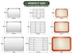 EWFEN Baking Set: Stainless Steel Sheet Pan with Cooling Rack & Silicone Mat Set, Multi-Size (3 Sheets + 3 Racks + 3 Mats), Warp Resistant & Heavy Duty, Easy Clean