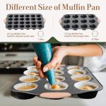 Slow Slog 11-Piece Baking Pans Set, Nonstick Bakeware Sets, Oven Pans for Baking with Silicone Handles, Includes Cookie Sheet, Cake Pans, Loaf Pan, Pizza Pan, Muffin Pan, Khaki&Black