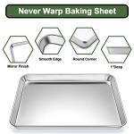 EWFEN Baking Set: Stainless Steel Sheet Pan with Cooling Rack & Silicone Mat Set, Multi-Size (3 Sheets + 3 Racks + 3 Mats), Warp Resistant & Heavy Duty, Easy Clean