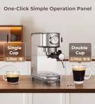 Compact Stainless Steel Espresso Machine with Frother