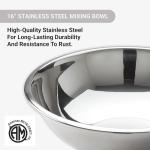 American Metalcraft 16" Stainless Steel Mixing Bowl - 13-Quart Durable Metal Bowls for Mixing, Large Stainless Steel Bowl