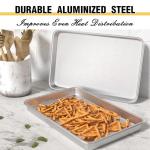 Commercial Quality Baking Sheet Pan Set, Natural Aluminum Cookie Sheet, Umite Chef Warp Resistant Baker's Half Sheet Pan, Large Thick Cookie Tray Pans for Baking, Roasting(2 Pack, 18X13In)