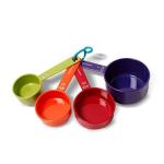 Farberware Kitchen Basics Measuring Cup & Spoon Set, 9-Piece Colorful Nesting Design with Easy-to-Read Markings - Stackable Cooking & Baking Tools with Ring Organizer, Dishwasher Safe Plastic