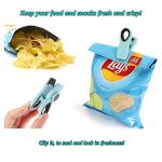 12 Pack Chip Clips, Magnetic Bag Clips with Airtight Seal for Chips, Bread, Snacks, Fridge Organizer Kitchen Storage Clips Multicolor