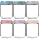 NETANY 6-pack 16 oz Overnight Oats Containers with Lids, Glass jars with Airtight Lids, Wide mouth Mason Salad jars, Glass Food Storage Containers for Snacks Yogurt Spice Sugar