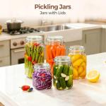 ComSaf Airtight Glass Jars with Lids 0.6 Gallon Set of 3, Food Storage Canister Square-Storage Container with Clear Preserving Seal Wire Clip Fastening for Kitchen Canning Flour, Cereal, Pasta, Bean