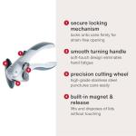 Zyliss Lock N' Lift Can Opener with Lid Lifter Magnet - Manual Opener with Locking Mechanism - Easy-to-Turn - Magnetic Can Opener - White/Gray