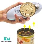 Kitchen Mama Auto Electric Can Opener: Open Your Cans with A Simple Press of Button - Automatic, Hands Free, Smooth Edge, Food-Safe, Battery Operated, YES YOU CAN (Teal)