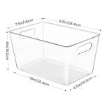 YIHONG 6 Pack Clear Pantry Organizer Bins, Plastic Containers with Handle for Kitchen,Freezer,Cabinet,Closet,Bathroom Under Sink Storage