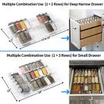 MIUKAA Clear Acrylic Spice Drawer Organizer, 4 Tier- 2 Set Expandable From 13" to 26" Drawer Seasoning Organizer, Kitchen Spice Rack Tray for Drawer/Countertop (Jars not included)