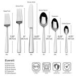 Mikasa Everett 101-Piece Flatware Set for 12, 18/10 Stainless Steel Cutlery with Complete Service and Serving Pieces, Sleek and Durable Design