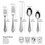 Mikasa Regent Bead 65-Piece Flatware Set for 12, 18/10 Stainless Steel Silverware with Full Service and Serving Utensils, Classic Beaded Edge Design