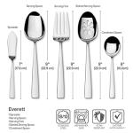 Mikasa Everett 101-Piece Flatware Set for 12, 18/10 Stainless Steel Cutlery with Complete Service and Serving Pieces, Sleek and Durable Design