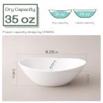 DOWAN 9.25" Serving Bowls, Large Oval Serving Dishes for Wedding and Dinner Parties, 35 Oz for Salad, Side Dishes, Pasta, Oval Shape, Microwave & Dishwasher Safe, Set of 4, Soft White