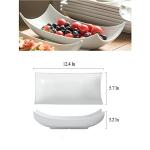 Gomakren Serving Platters Serving Bowls Set Turkey Serving Platter Porcelain Serving Dishes For Entertaining Special Curved Deep Large Thanksgiving Christmas Dishes Gifts Set of 3 White 12 Inch