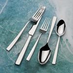Mikasa Everett 101-Piece Flatware Set for 12, 18/10 Stainless Steel Cutlery with Complete Service and Serving Pieces, Sleek and Durable Design