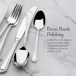 Mikasa Regent Bead 65-Piece Flatware Set for 12, 18/10 Stainless Steel Silverware with Full Service and Serving Utensils, Classic Beaded Edge Design