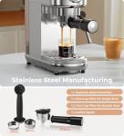 Compact Stainless Steel Espresso Machine with Frother