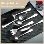 Berglander Silverware Serving Set 6 Pieces, Stainless Steel Serving Spoons Set, Flatware Serving Set, Serving Utensils Set Easy to Clean and Dishwasher Safe