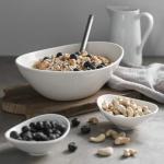 DOWAN 9.25" Serving Bowls, Large Oval Serving Dishes for Wedding and Dinner Parties, 35 Oz for Salad, Side Dishes, Pasta, Oval Shape, Microwave & Dishwasher Safe, Set of 4, Soft White