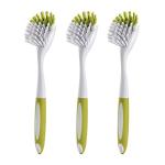 Dish Brush, Dish Scrubber & Kitchen Scrub Brush for Dishes, Pots, Pans, Sink, Cast Iron, Yellow-Green 3 Pack