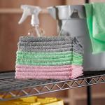 Amazon Basics Microfiber Cleaning Cloths, Ultra Soft and Absorbent, Free from Streaks/Lint/Scratch for Cars, 16" x 12", Green/Gray/Pink, 24-Pack