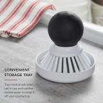 KitchenAid Palm Brush with Dish Tray to Keep Countertops Dry and Clean, Durable Nylon Bristles for Tough Cleaning, Dishwasher Safe, 2 Piece, Black