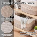 OIAHOMY Storage Basket, Woven Baskets for Storage, Cotton Rope Basket for toys,Towel Baskets for Bathroom - Pack of 3, Gradient Yellow