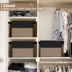 Goodpick Cube Storage Bins - Towel, Book, Cloth, Shoes, Closet Shelf Woven Baskets for Office, Baby Laundry, Toys, 13''x10''x9''