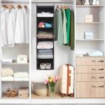 MAX Houser 6 Tier Shelf Hanging Closet Organizer, Closet Hanging Shelf with 2 Sturdy Hooks for Storage, Foldable (Grey)