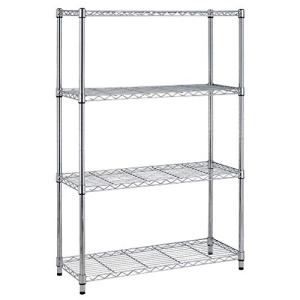 BestOffice | 4-Tier Wire Storage Shelves | 36x14x54 | Chrome | with Adjustable Racks | Heavy-Duty Metal Shelf, Holds Upto 1000 lbs | No-Tool Assembly | Ideal for Home & Garage Shelving