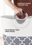 Fabspace Large Laundry Basket Laundry Hamper Bag Washing Bin Clothes Bag Collapsible Tall with Handles Waterproof Travel Bathroom College Essentials Storage for College Dorm, Family (Grey) 82L