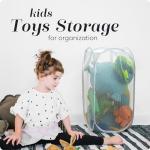 Handy Laundry Collapsible Mesh Pop Up Hamper with Wide Opening and Side Pocket - Breathable, Sturdy, Foldable, and Space-Saving Design for Clothes and Storage (White)