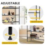 BestOffice | 6-Tier Wire Storage Shelves | 42x16x72 | Black | with Adjustable Racks | Heavy-Duty Metal Shelf, Holds Upto 1500 lbs | No-Tool Assembly | Ideal for Home & Garage Shelving