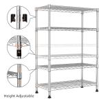 M MZG 1000 lbs Storage Shelving Steel Heavy Duty 4-Tier Utility Shelving Unit Steel Organizer Wire Rack for Home,Kitchen,Office,Chrome (13.7" D x 29.5" W x 47.2" H)