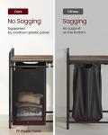 VASAGLE Laundry Hamper, Laundry Basket, Laundry Sorter with 2 Pull-Out and Removable Bags, Shelf, Metal Frame, 2 x 12.1 Gallons (46 L), 28.8 x 13 x 28.4 Inches, Ink Black and Rustic Brown UBLH201B01