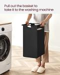 VASAGLE Laundry Hamper, Laundry Basket, Laundry Sorter with 2 Pull-Out and Removable Bags, Shelf, Metal Frame, 2 x 12.1 Gallons (46 L), 28.8 x 13 x 28.4 Inches, Ink Black and Rustic Brown UBLH201B01