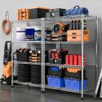 M MZG 1000 lbs Storage Shelving Steel Heavy Duty 4-Tier Utility Shelving Unit Steel Organizer Wire Rack for Home,Kitchen,Office,Chrome (13.7" D x 29.5" W x 47.2" H)