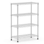 M MZG 1000 lbs Storage Shelving Steel Heavy Duty 4-Tier Utility Shelving Unit Steel Organizer Wire Rack for Home,Kitchen,Office,Chrome (13.7" D x 29.5" W x 47.2" H)